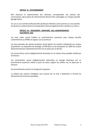 Bureau d’études DEJANTE Nadaillac de Rouge 4
ARTICLE VI - STATIONNEMENT
Afin d'assurer le stationnement des véhicules corr...