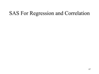 SAS For Regression and Correlation
67
 