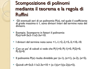 Regola di ruffini | PPT