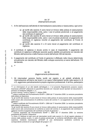 Regolamento ISVAP 5/06 Modificato dal Provv. N 2720 del 2 Luglio 2009