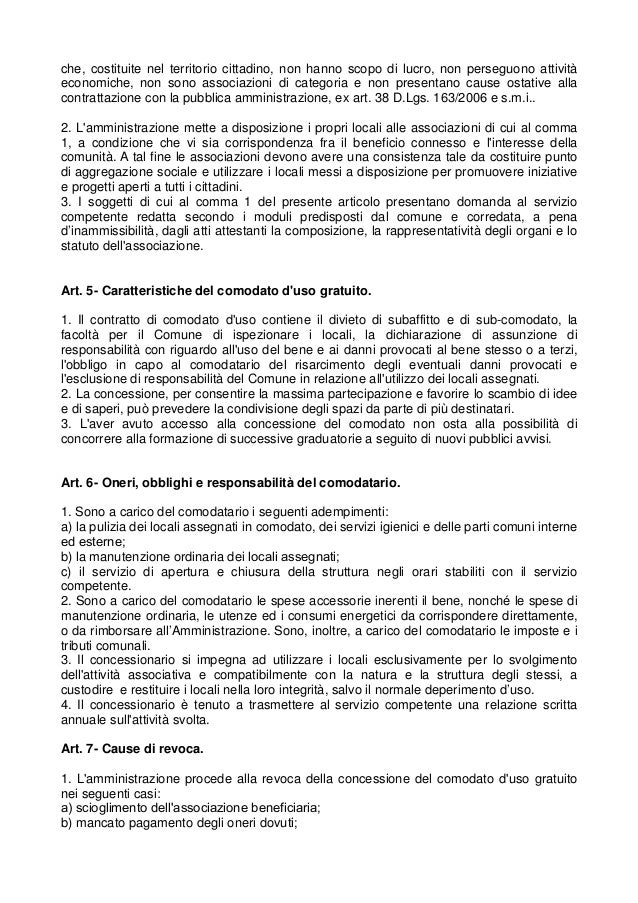 Regolamento Comodato Duso Locali 1