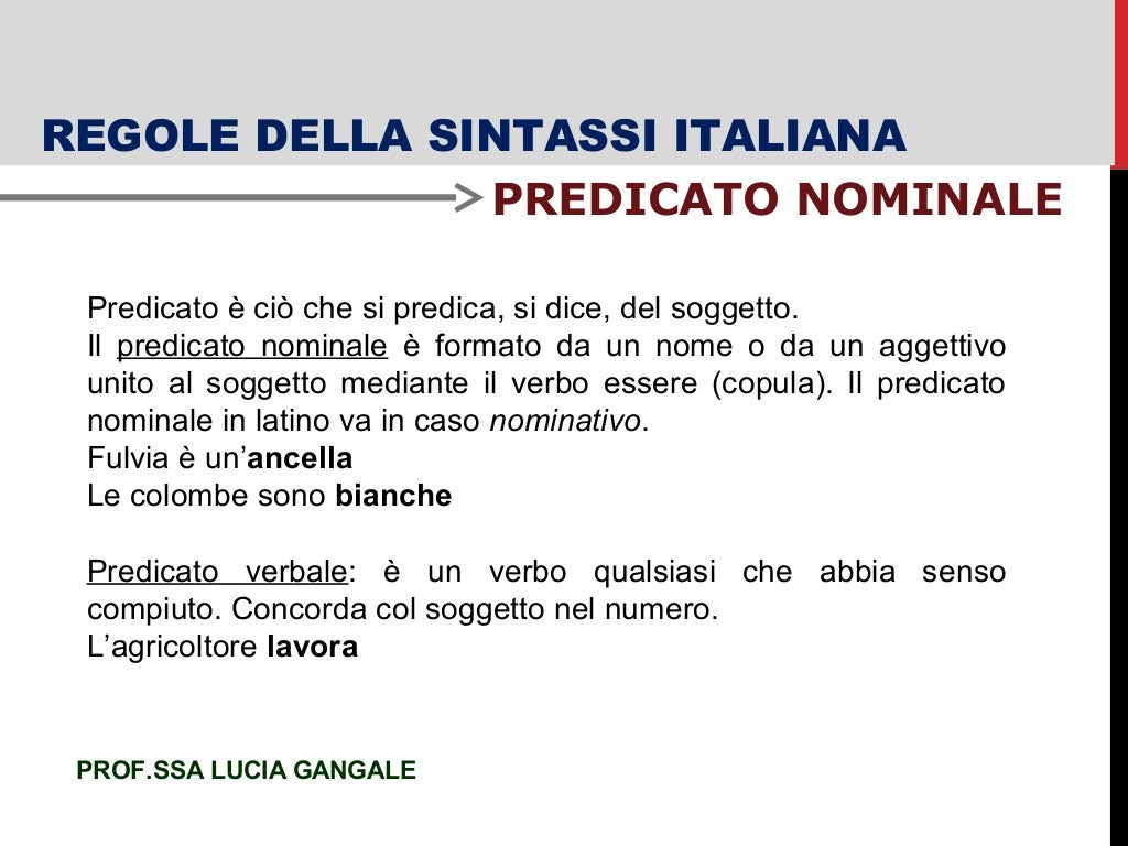 Regole sintassi in italiano