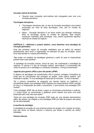 Resumo do Livro: As Regras da Inovação