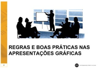 REGRAS E BOAS PRÁTICAS NAS
APRESENTAÇÕES GRÁFICAS
21
 