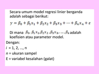 Regresi Linier Sederhana | PPTX
