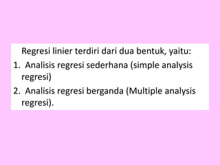Regresi Linier Sederhana | PPTX