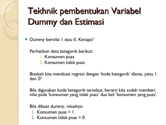 Regresi dummy Regresi dummy
