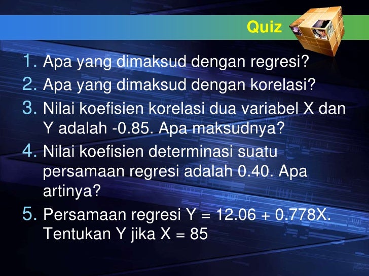 STATISTIKA-Regresi dan korelasi