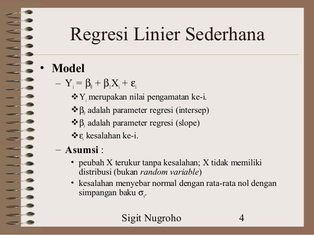 Regresi linier  sederhana