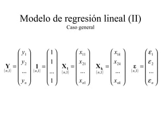 Modelo de regresión lineal (II) Caso general 
