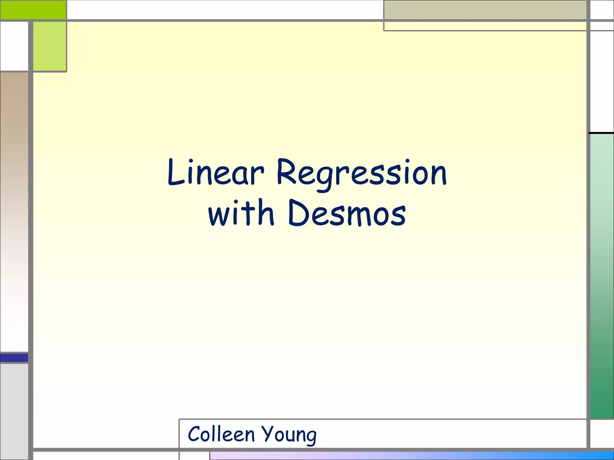 Linear Regression with Desmos Calculate Sales Trends PPT