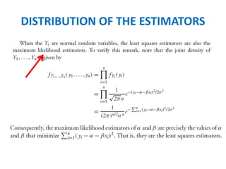 DISTRIBUTION OF THE ESTIMATORS
 
