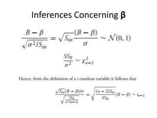 Inferences Concerning β
 