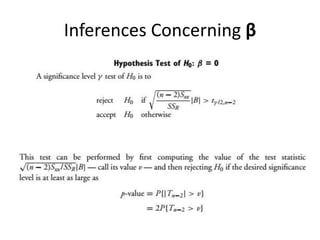 Inferences Concerning β
 