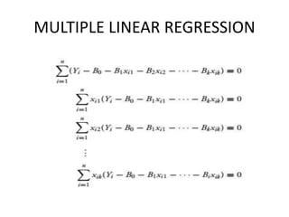 MULTIPLE LINEAR REGRESSION
 