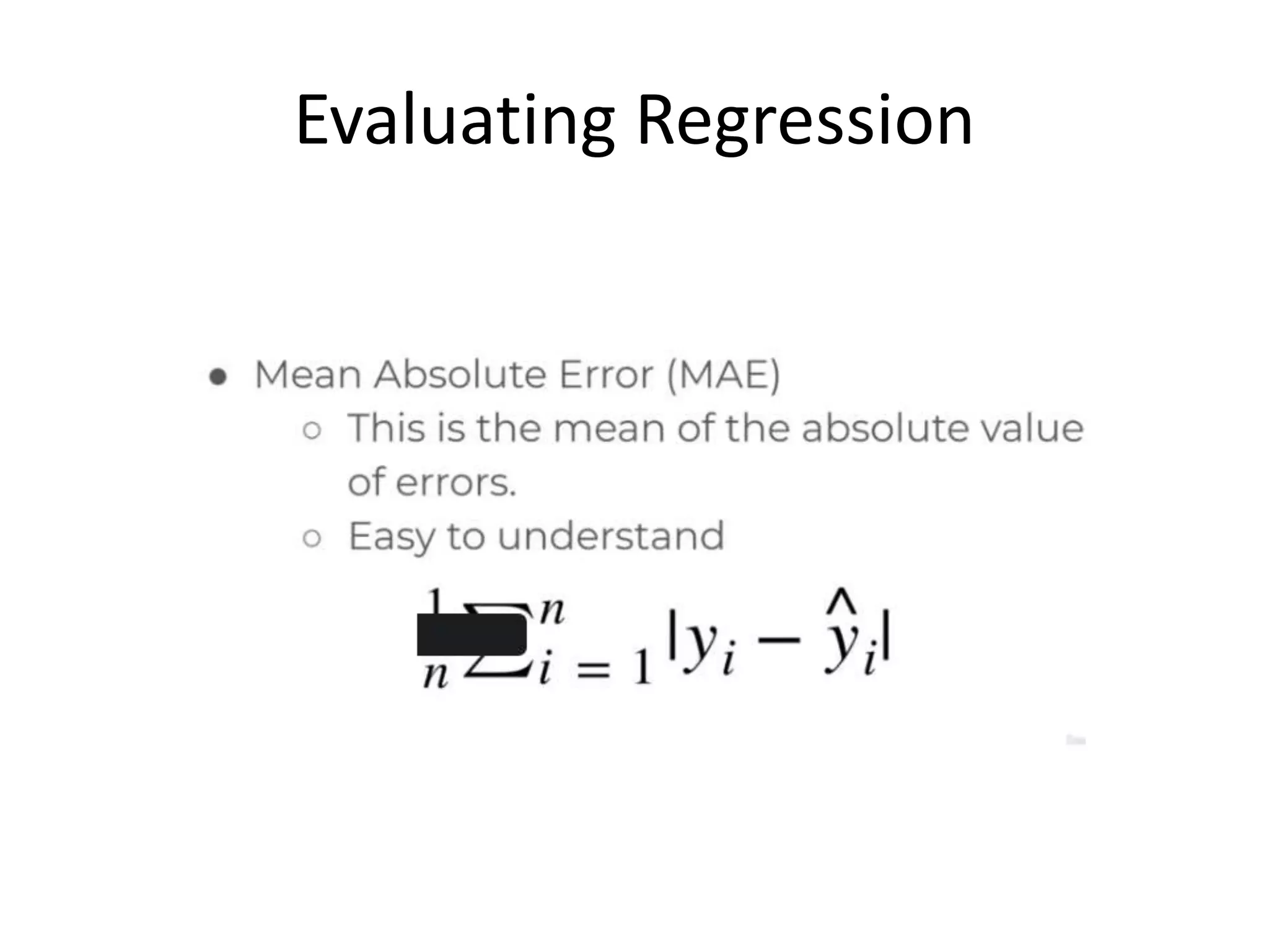 Evaluating Regression