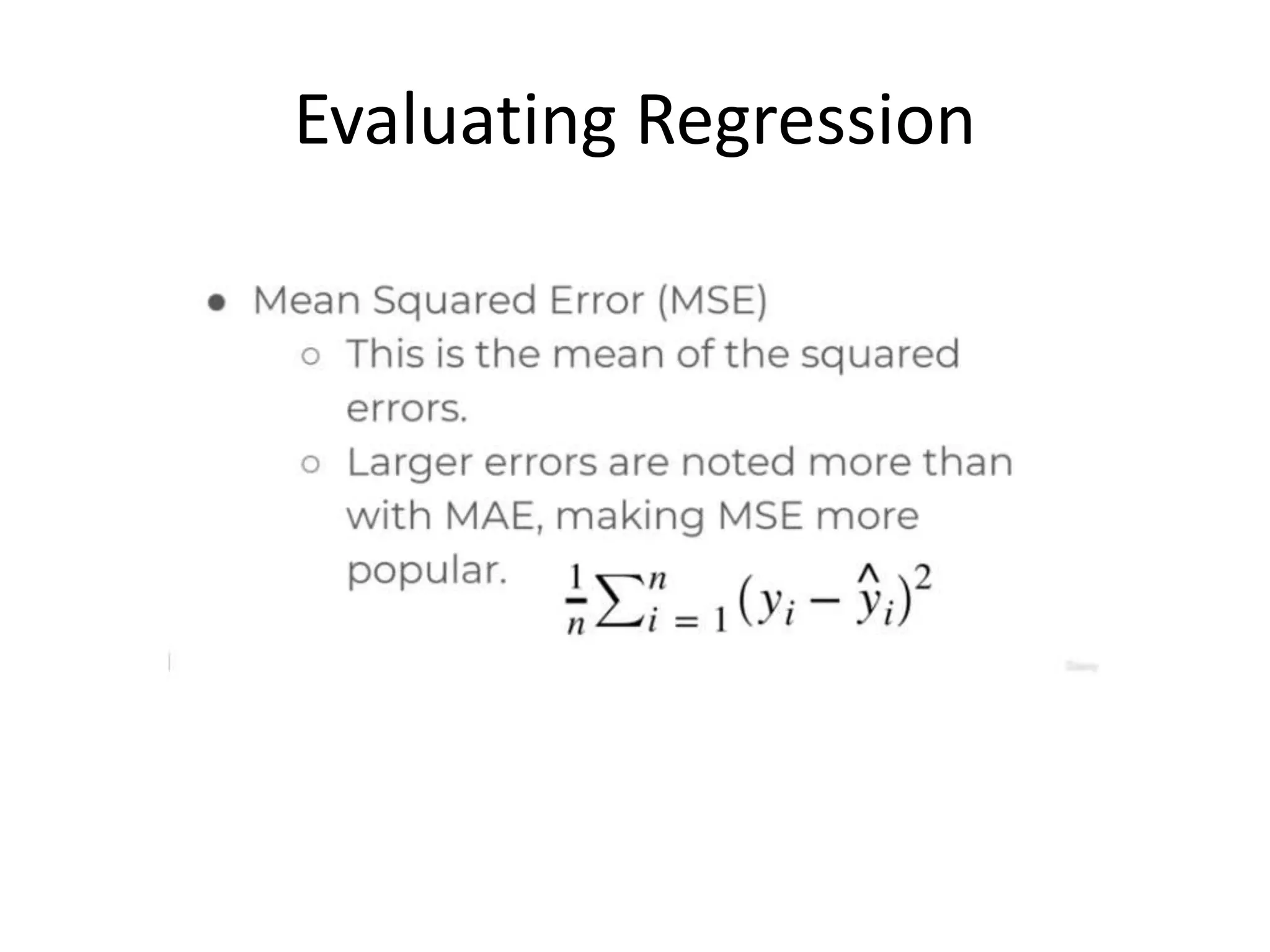 Evaluating Regression