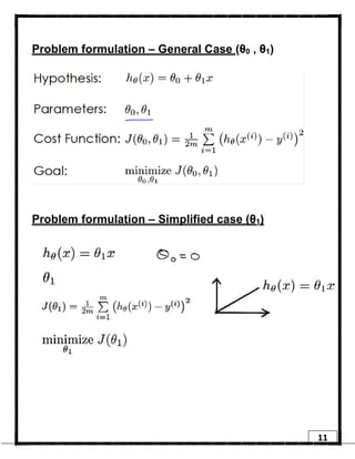 11
Problem formulation – General Case (θ0 , θ1)
Problem formulation – Simplified case (θ1)
 