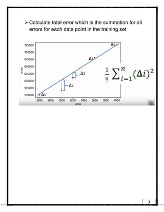 7
Ø Calculate total error which is the summation for all
errors for each data point in the training set
 