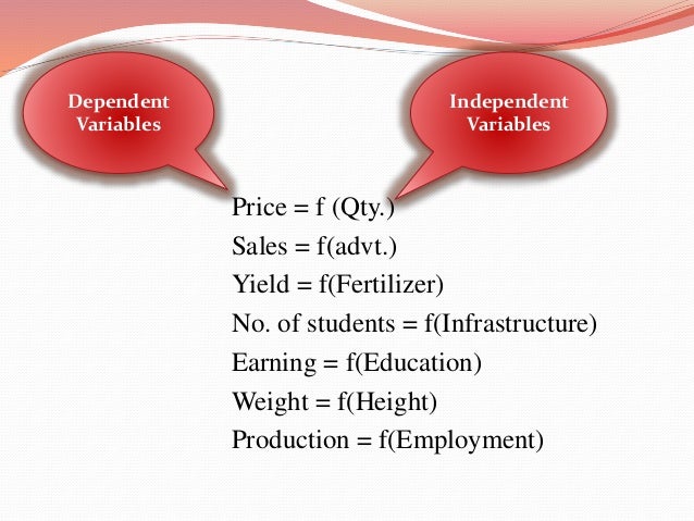 business in of independent dependent variables and examples dependent f production employment independent variables variables