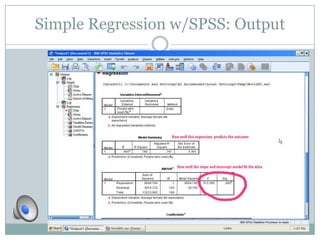 Simple Regression w/SPSS: Output
 