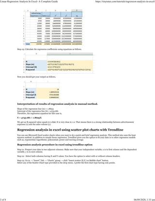 Regression analysis in excel | PDF