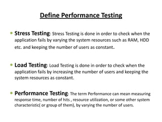 Regression and performance testing | PPTX