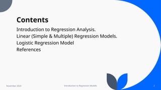 An Introduction to Regression Models: Linear and Logistic approaches | PPTX