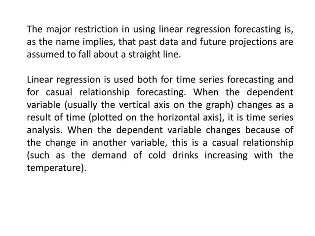 Linear Regression Analysis method of Forecasting ,:- Management ...
