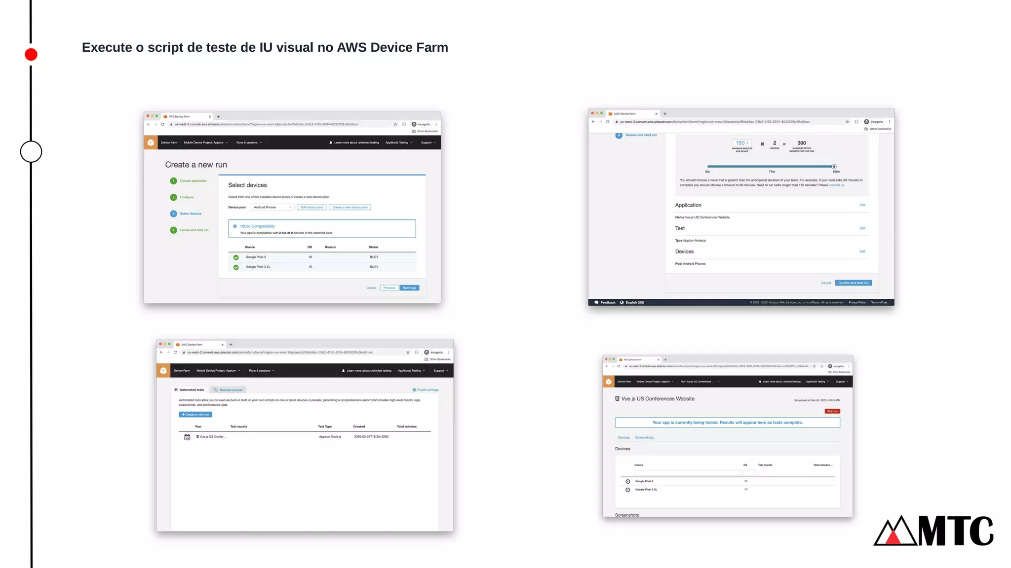 Execute o script de teste de IU visual no AWS Device Farm
 
