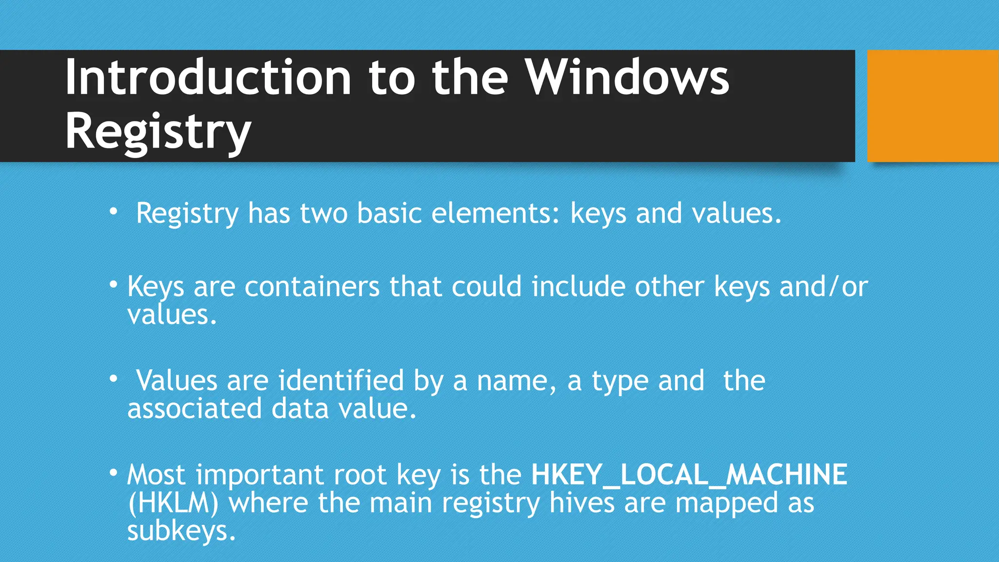 Windows Registry analysis with RegRipper | PPTX