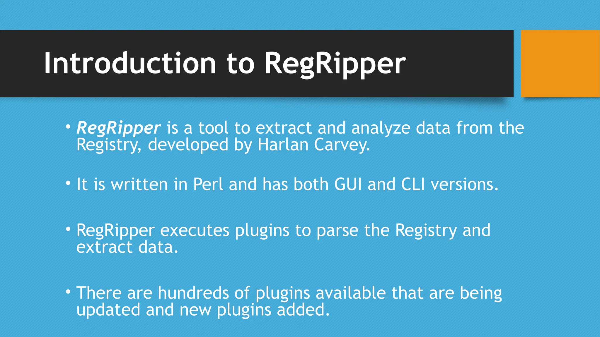 Windows Registry analysis with RegRipper | PPTX