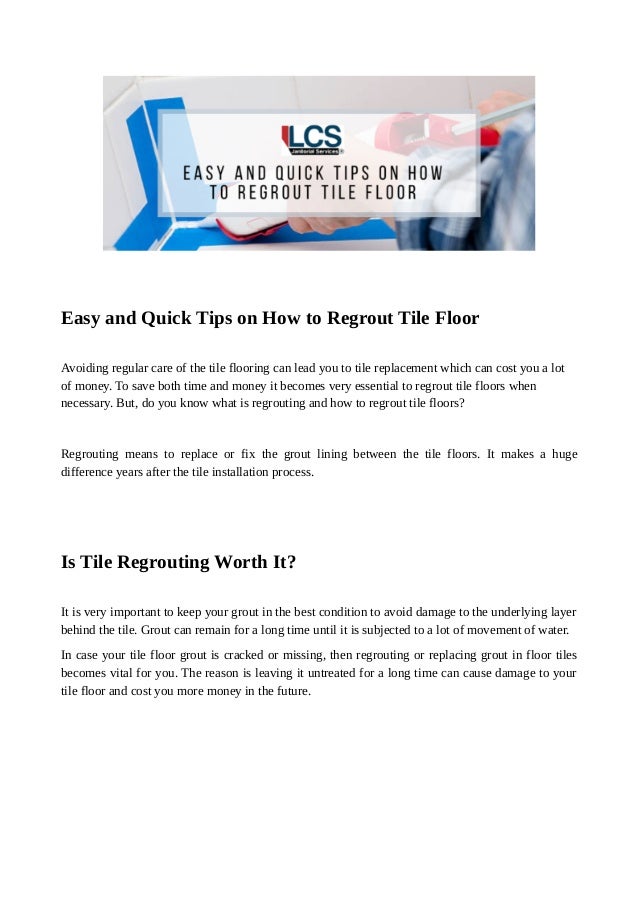 Easy And Quick Tips On How To Regrout Tile Floor