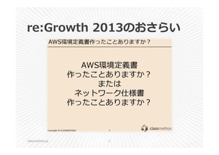 re:Growth 2013のおさらい 
classmethod.jp 3 
 