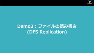 35
Demo3 : ファイルの読み書き
(DFS Replication)
 