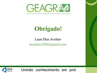 Unindo conhecimento em prol
Luan Dias Avelino
luandias2200@gmail.com
Obrigado!
 