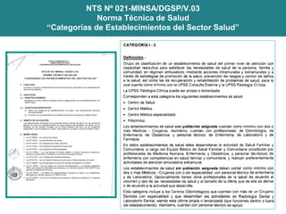 NTS Nº 021-MINSA/DGSP/V.03
Norma Técnica de Salud
“Categorías de Establecimientos del Sector Salud”
 