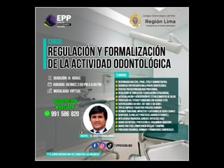 Dr. Jorge E. Manrique Chávez
Docente del Departamento Académico de Odontología Social (UPCH)
Perito Odontológico RNP N° 01...