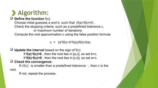 REGULA FALSI METHOD numerical methods | PPTX
