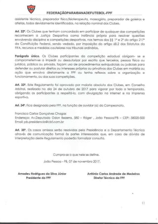 Regulamento da Primeira Divisão 2018