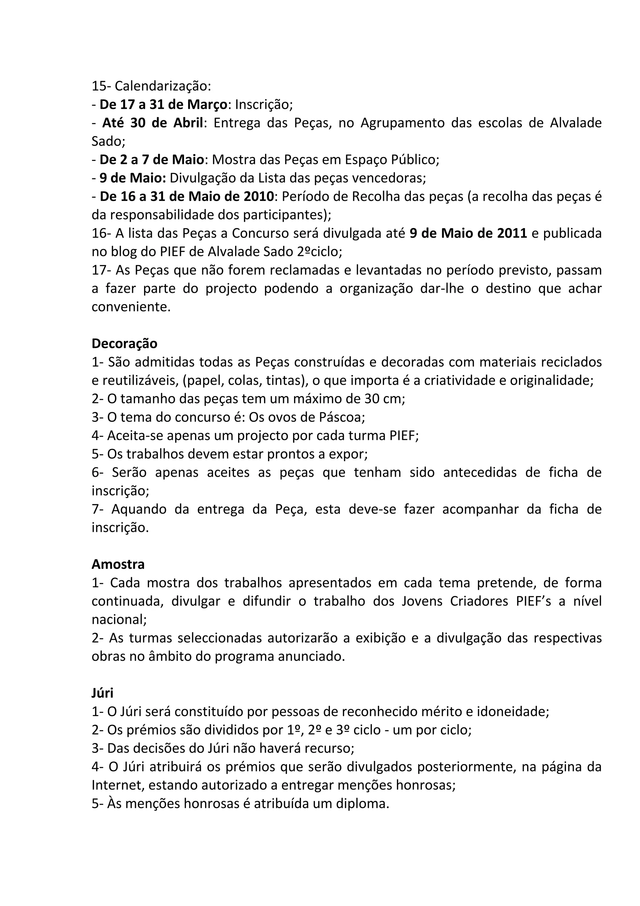 Regulamento concurso