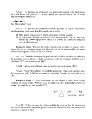 Regulamento Da Serie D 2009