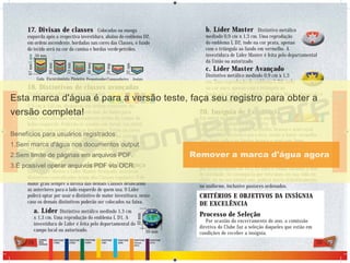 28 29
18. Distintivos de classes avançadas
Usadas separadamente ou agrupadas
em duas linhas horizontais, medindo
3,5 cm x 1,0 cm, dispostas em ordem crescente da
esquerda para direita de quem usa, de baixo para
cima centralizadas imediatamente acima da tampa do
bolso esquerdo. Poderão se usadas em metal, em metal
coberto com tecido, ou tiras bordadas. Terão as cores
correspondentes às Classes, com amarelo ao centro.
Poderão ser usadas todas unidas em metal, respeitando
seu espaçamento, ou da mesma forma bordadas em uma
única peça. E usada 5 mm acima da tampa do bolso.
19. Distintivos de classes de liderança
Líder, Líder Master e Líder Master Avançado, usarão os
distintivos centralizados acima das Classes regulares. O de
maior grau sempre à direita das demais Classes deslocando
as anteriores para o lado esquerdo de quem usa. O Líder
poderá optar por usar o distintivo de maior investitura, neste
caso os demais distintivos poderão ser colocados na faixa.
a. Líder Distintivo metálico medindo 1,3 cm
x 1,3 cm. Uma reprodução do emblema L D1. A
investidura de Líder é feita pelo departamental do
campo local ou autorizado.
17. Divisas de classes Colocadas na manga
esquerda após a respectiva investidura, abaixo do emblema D2,
em ordem ascendente, bordadas nas cores das Classes, o fundo
do tecido será na cor da camisa e bordas verde-petróleo.
67mm
50 mm
60mm
53mm
46mm
39mm
32mm
5mm
10mm
10 mm
b. Líder Master Distintivo metálico
medindo 0,9 cm x 1,3 cm. Uma reprodução
do emblema L D2, todo na cor prata, apenas
com o triângulo ao fundo em vermelho. A
investidura de Líder Master é feita pelo departamental
da União ou autorizado.
c. Líder Master Avançado
Distintivo metálico medindo 0,9 cm x 1,3
cm. Uma reprodução do emblema L D3, todo
na cor ouro, apenas com o triângulo ao
fundo em azul. A investidura de Líder Master Avançado é
feita pelo departamental da Divisão ou autorizado.
20. Insígnia de Excelência
Em metal ou bordado. O centro amarelo,
ladeado verticalmente pelas cores
representativas do Clube, vermelho, branco e azul-royal
em cada lado do centro para fora, sendo a haste vermelha
com 5mm cada e as hastes branca e azul com 3mm
respectivamente cada uma, a cor central amarela terá
18mm, o comprimento total da insígnia terá 4cm por 1,1cm
de altura. Usado acima da tampa do bolso esquerdo e se
houver classes avançadas, acima dessas. Usada somente
por desbravadores de 10 a 15 anos e válida durante o ano
de atividade. Se conseguí-la por três anos em sua vida no
clube, ou no seu último ano, poderá usá-la deﬁnitivamente
no uniforme, inclusive pastores ordenados.
CRITÉRIOS E OBJETIVOS DA INSÍGNIA
DE EXCELÊNCIA
Processo de Seleção
Por ocasião do encerramento do ano, a comissão
diretiva do Clube faz a seleção daqueles que estão em
condições de receber a insígnia.
Guia Excursionista Pioneiro PesquisadorCompanheiro Amigo
PANTONE
2758C
PANTONE
1795C
PANTONE
3425C
PANTONE
116C
PANTONE
298C
CORES
DAS
DIVISAS
PANTONE
511C
PANTONE
ORANGE
021C
DESBRAVADORES
DESBRAVADORES
 