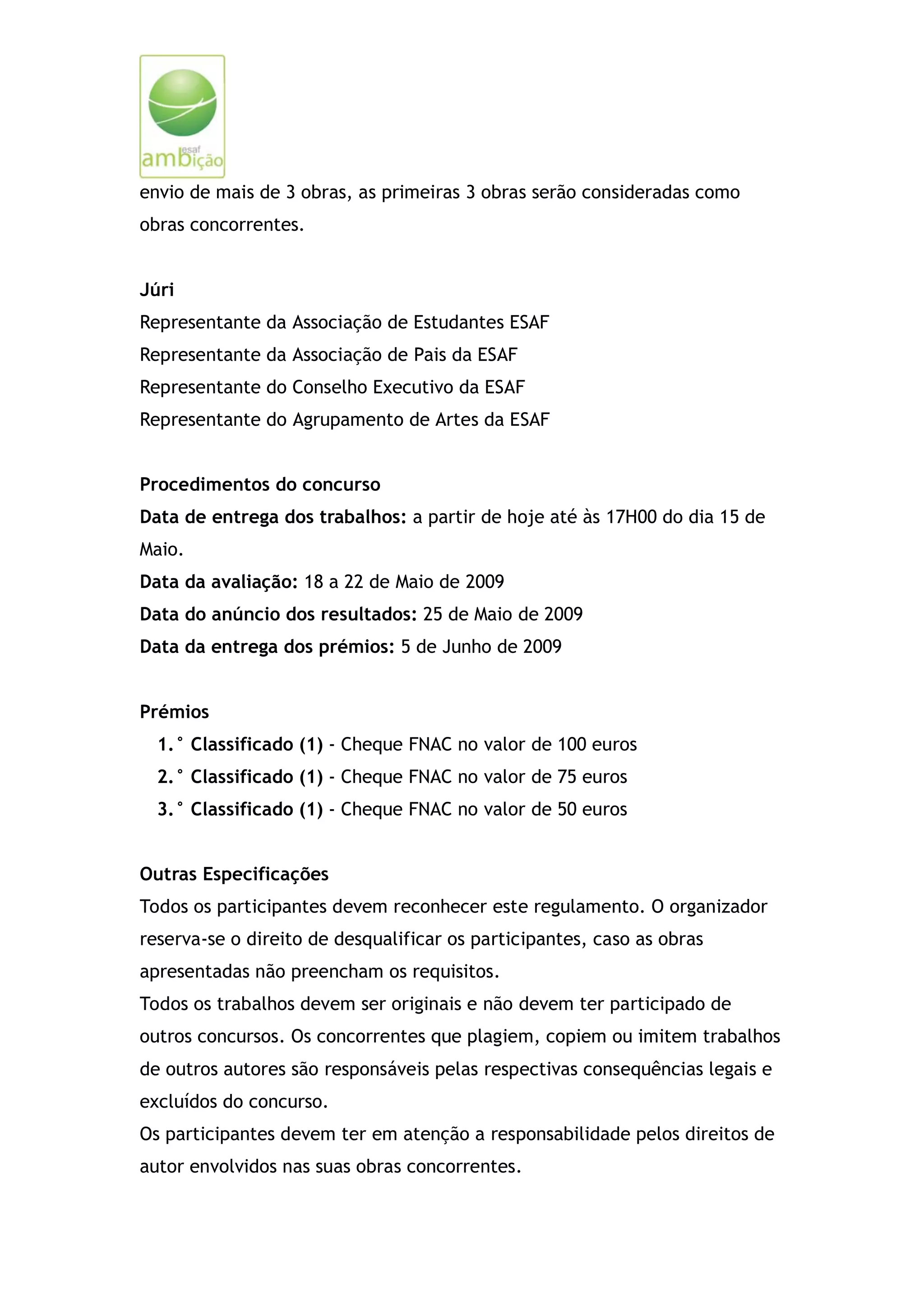 Regulamento do Concurso de Fotografia Digital