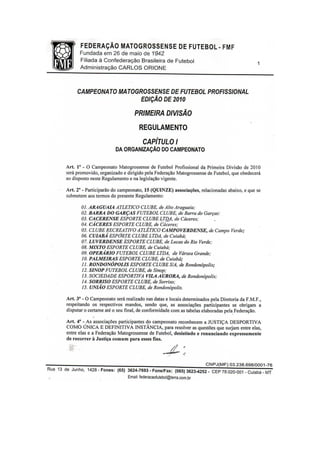 Regulamento Estadual Matogrossense 2010