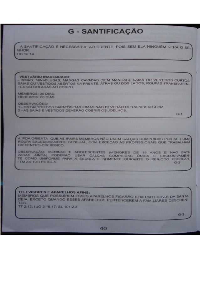 Regulamento interno da igreja pentecostal deus