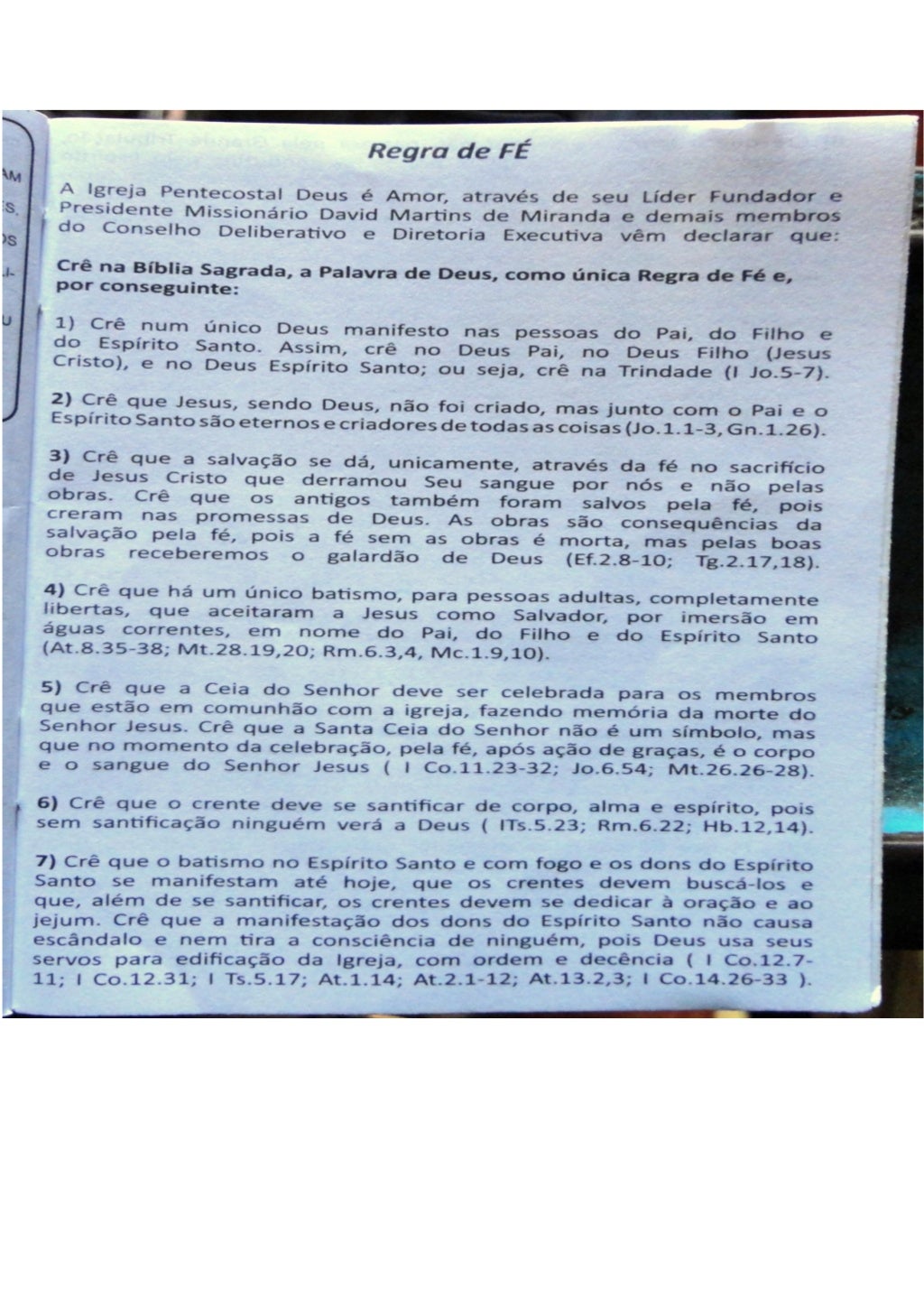 Regulamento interno da igreja pentecostal deus