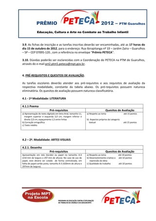 Regulamento  premio peteca   mpt guarulhos - municipio de francisco morato