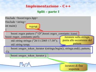 26/11/05- Linux Day Bergam
                  Implementazione - C++
                            Split – parte I

#include <...