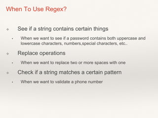 Regular expressions | PPTX